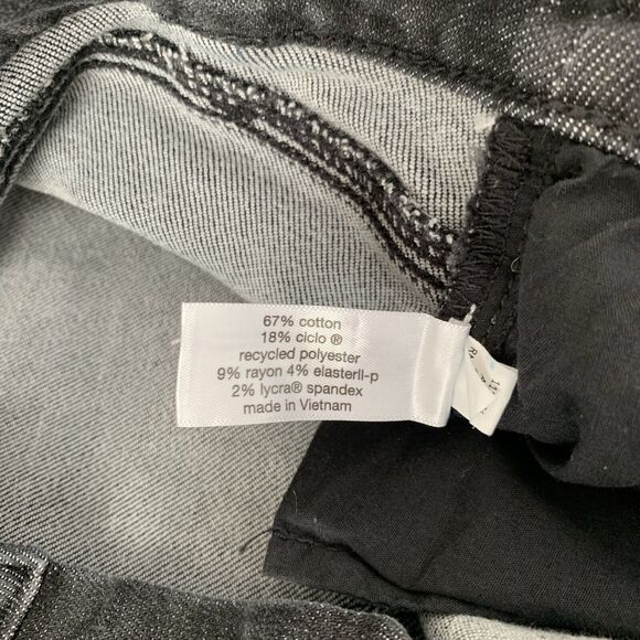 Lane Bryant Jeans Size 18 Black Metallic Stripe Slim Stretch Rock Glam Edgy Punk - Picture 9 of 9